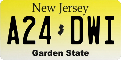 NJ license plate A24DWI