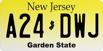 NJ license plate A24DWJ