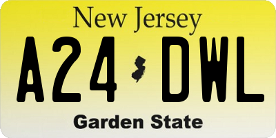 NJ license plate A24DWL