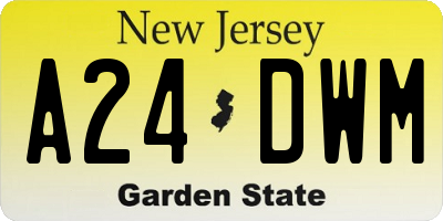 NJ license plate A24DWM