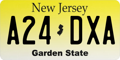 NJ license plate A24DXA