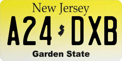 NJ license plate A24DXB