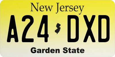 NJ license plate A24DXD