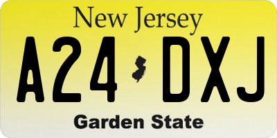NJ license plate A24DXJ
