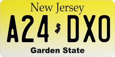 NJ license plate A24DXO