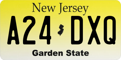 NJ license plate A24DXQ