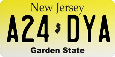 NJ license plate A24DYA