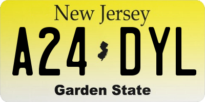 NJ license plate A24DYL