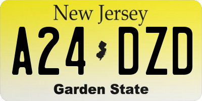 NJ license plate A24DZD