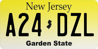 NJ license plate A24DZL