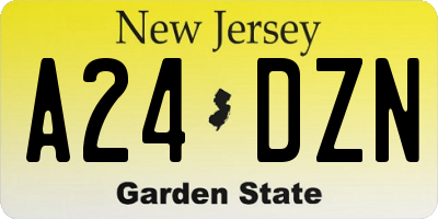 NJ license plate A24DZN