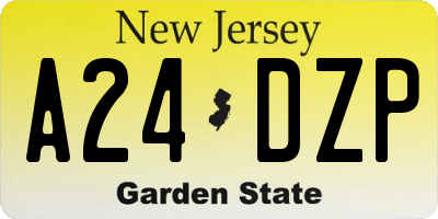 NJ license plate A24DZP