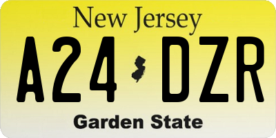 NJ license plate A24DZR