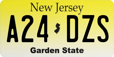 NJ license plate A24DZS