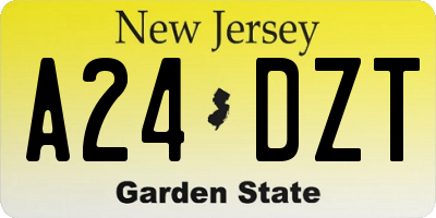 NJ license plate A24DZT