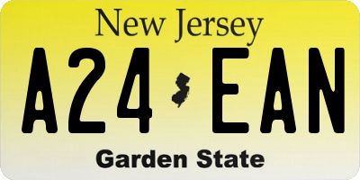 NJ license plate A24EAN