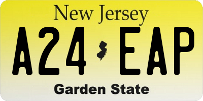 NJ license plate A24EAP