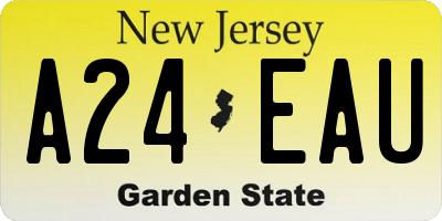 NJ license plate A24EAU