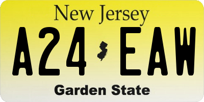 NJ license plate A24EAW