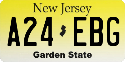 NJ license plate A24EBG