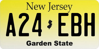 NJ license plate A24EBH