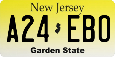 NJ license plate A24EBO
