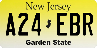 NJ license plate A24EBR