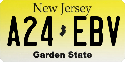 NJ license plate A24EBV
