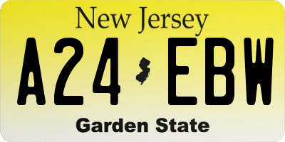 NJ license plate A24EBW