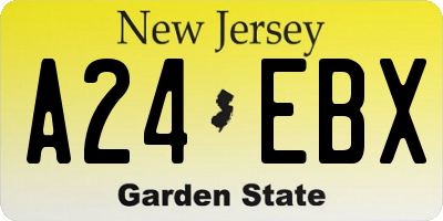 NJ license plate A24EBX