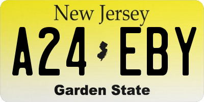 NJ license plate A24EBY