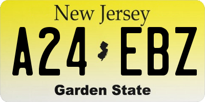 NJ license plate A24EBZ
