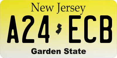 NJ license plate A24ECB