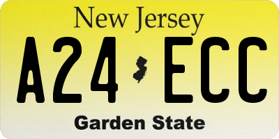 NJ license plate A24ECC