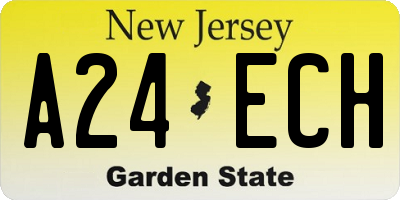NJ license plate A24ECH