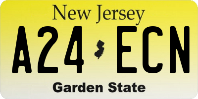 NJ license plate A24ECN
