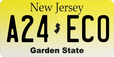 NJ license plate A24ECO