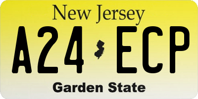 NJ license plate A24ECP