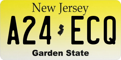 NJ license plate A24ECQ
