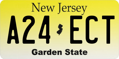 NJ license plate A24ECT