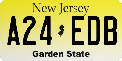 NJ license plate A24EDB