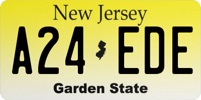NJ license plate A24EDE
