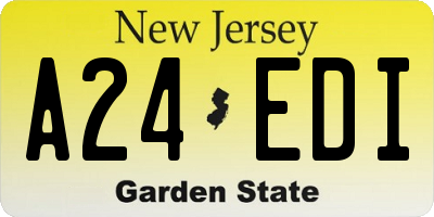 NJ license plate A24EDI