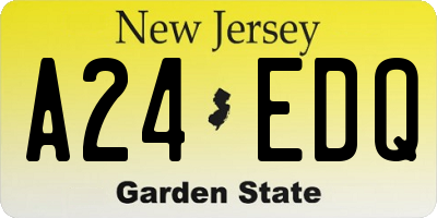 NJ license plate A24EDQ