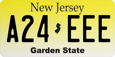 NJ license plate A24EEE