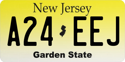 NJ license plate A24EEJ
