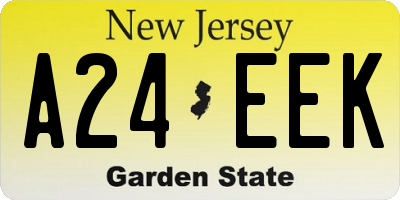NJ license plate A24EEK