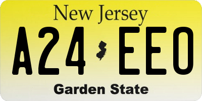 NJ license plate A24EEO