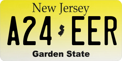 NJ license plate A24EER