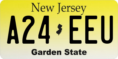 NJ license plate A24EEU